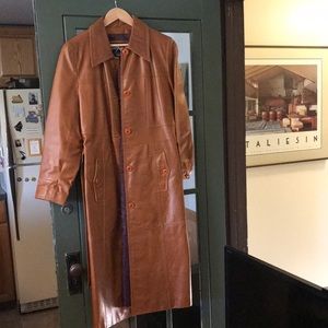 Leather trench coat
